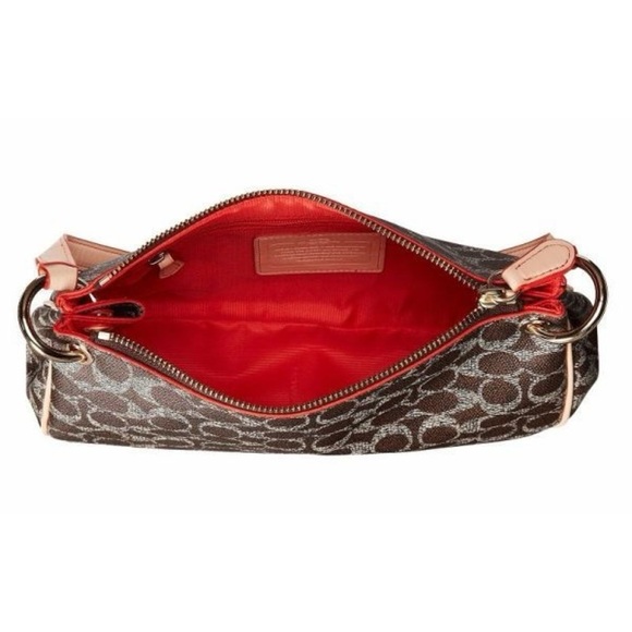 Coach Charley Crossbody Signature Canvas Light Gold Saddle - Picture 14 of 16